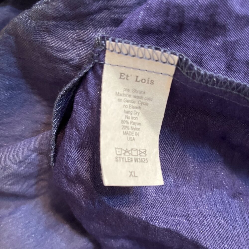 Et' Lois Tunic w/Pockets XL Travel-Friendly Crinkle Tunic Asymmetrical Hem NWT - Picture 8 of 11